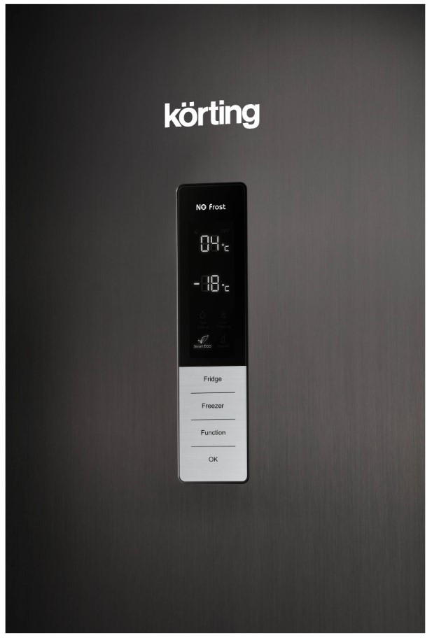Холодильник с морозильником Korting KNFC 62370 XN